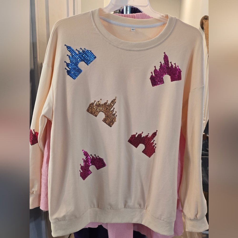 Colorful Sequin Castle Sweatshiry
